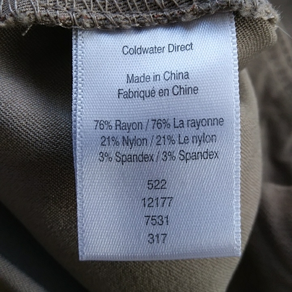 Coldwater Creek Slimming Panel Stretchy Pants 14P Brown Tan - Picture 5 of 11